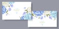 Hydrangea horizontal banners blue Royalty Free Stock Photo