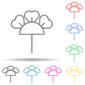 hydrangea multi color style icon. Simple thin line, outline vector of leaves and flowers icons for ui and ux, website or mobile Royalty Free Stock Photo