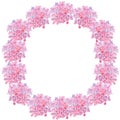 Hydrangea round frame pink flower