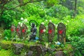 Hydrangeas and Jizo bosatsu Royalty Free Stock Photo