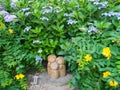 Hydrangeas and Ryoen Jizo Royalty Free Stock Photo