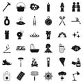 Hydrant icons set, simle style