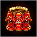 Hydrant pillar fireman department cartoon logo illustrations