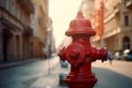 Hydrant street city closeup. Generate Ai