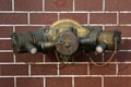 Hydrant with water hoses and fire extinguish equipment Royalty Free Stock Photo