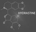 Hydrastine herbal alkaloid molecule, found in Hydrastis canadensis, goldenseal. Skeletal formula.