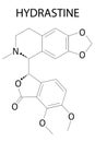 Hydrastine herbal alkaloid molecule, found in Hydrastis canadensis, goldenseal. Skeletal formula.