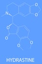 Hydrastine herbal alkaloid molecule, found in Hydrastis canadensis, goldenseal. Skeletal formula.