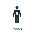 Hydrate icon. Simple creative element. Filled monochrome Hydrate icon for templates, infographics and banners