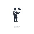 Hydrate icon. simple element illustration. isolated trendy filled hydrate icon on white background. can be used for web, mobile,