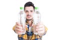 Hydration and healthy lifestyle concept with two bottles of water Royalty Free Stock Photo