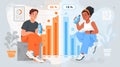 Hydration infographic featuring people and data visualization, highlighting hydration importance, modern design Royalty Free Stock Photo