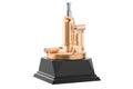 Hydraulic bottle jack golden award concept. 3D rendering Royalty Free Stock Photo