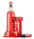 Hydraulic Bottle Jack, red color. 3D rendering Royalty Free Stock Photo