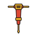 Hydraulic Breaker, pneumatic rock drill, tools, work tools, Construction jackhammer icon