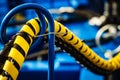 Hydraulic connections hoses in spiral wrap