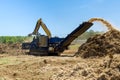 A hydraulic crane loading for shredding machine in roots wood