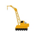 Hydraulic crawler crane, cargo transportation service vector Illustration on a white background Royalty Free Stock Photo