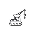 Hydraulic crawler crane line icon