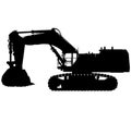 Hydraulic crawler excavator Cat 6015B with large loading shovel. Large construction machine backhoe loader, excavator. Isolated re