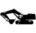 Hydraulic crawler excavator Cat 6015B with large loading shovel. Large construction machine backhoe loader, excavator. Isolated re