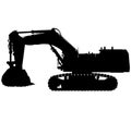 Hydraulic crawler excavator Cat 6015B with large loading shovel. Large construction machine backhoe loader, excavator. Isolated re