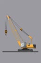 Hydraulic crawler self-propelled crane on a crawler track. Vector Royalty Free Stock Photo