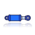 Hydraulic cylinder icon with outline