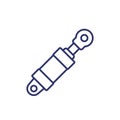 Hydraulic cylinder icon on white, line vector