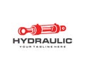 Hydraulic cylinder logo design. Hydraulic damper vector design Royalty Free Stock Photo