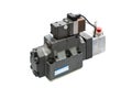 Hydraulic electric solenoid valve for control flow or direction fluid hydraulic oil into hydraulic cylinder or motor isolated with