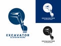 hydraulic excavator with circle logo design vector template Royalty Free Stock Photo