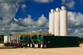 Oil field water and sand equipment used to Frack Royalty Free Stock Photo