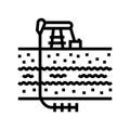 hydraulic fracturing oil industry line icon vector illustration