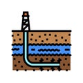 hydraulic fracturing petroleum engineer color icon vector illustration