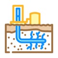 hydraulic fracturing petroleum engineer color icon vector illustration