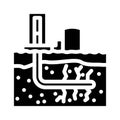 hydraulic fracturing petroleum engineer glyph icon vector illustration