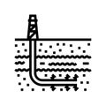 hydraulic fracturing petroleum engineer line icon vector illustration