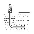 hydraulic fracturing petroleum engineer line icon vector illustration