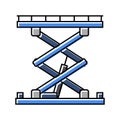 hydraulic lift platform civil engineer color icon vector illustration