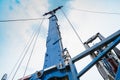 Hydraulic lubricator and blowout preventer at oil and gas remote platform while operating to perforation on gas well.