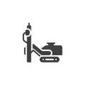 Hydraulic piling machine vector icon Royalty Free Stock Photo