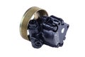 Hydraulic power steering pump on a white background engine parts Royalty Free Stock Photo