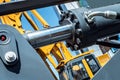 Hydraulic system of tractor or excavator Royalty Free Stock Photo