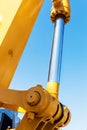 Hydraulic system of tractor or excavator. Details and parts Royalty Free Stock Photo