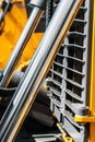 Hydraulic system of tractor or excavator. Details and parts Royalty Free Stock Photo