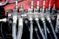 Hydraulic valve piping systems in machinery Royalty Free Stock Photo