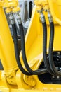 hydraulics pipes and nozzles, tractor or other construction equipment Royalty Free Stock Photo