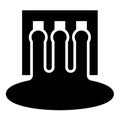 Hydro dam hydroelectric water power station hydropower energy technology plant powerhouse icon black color vector illustration