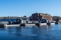 Hydro electric power plant along a river in Sweden Royalty Free Stock Photo